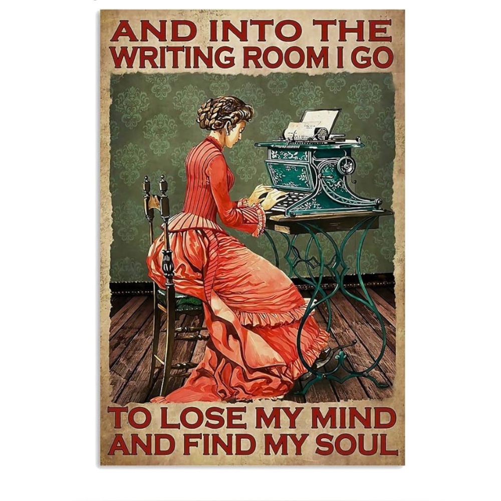 Into The Writing Room Metal Tin Sign NWT